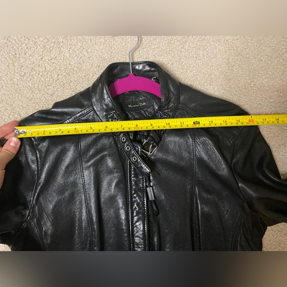 Massimo Dutti genuine sheepskin leather biker jacket black (Women, M size) - Picture 14 of 16